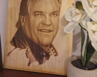 Meat Loaf,Michael Lee Aday, amerikanischer Sänger, Songschreiber und Schauspieler.  Bild auf Holz pyrografie gebrannt personalisiert A4 Größe