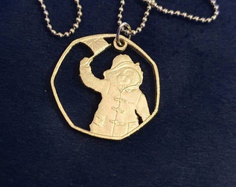 Paddington Bear. Fifty Pence Coin Cut Necklace.