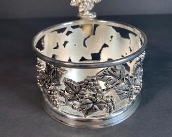 Godinger Silver Plated Wine Bottle Coaster & Cork Stopper Set