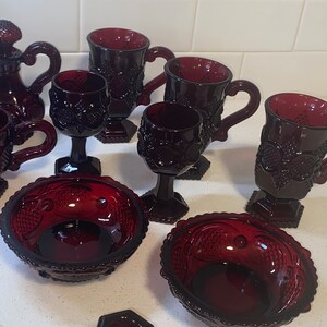 1876 Cape Cod Collection Vintage by Avon Ruby Red Glass MANY OPTIONS ...