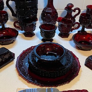 1876 Cape Cod Collection Vintage by Avon Ruby Red Glass MANY OPTIONS ...