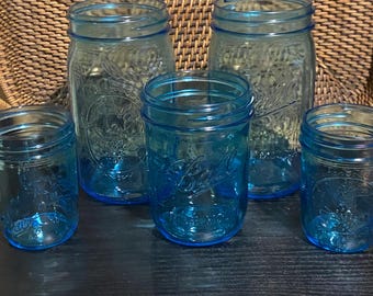 Ball Colored Collectible Teal Blue Golden Harvest Jars - Multiple Sizes Available
