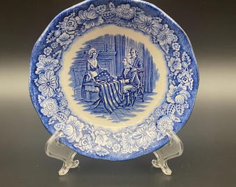 Liberty Blue Staffordshire England Betsy Ross Fruit Bowl