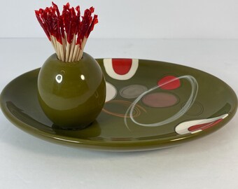 Clay Art Ceramic Martini Olive Appetizer Tray