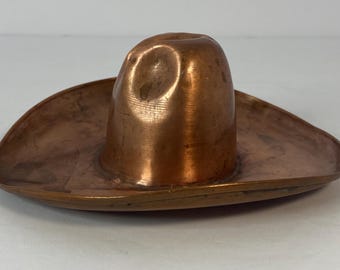 Copper Western Cowboy Hat Ashtray Souvenir Dish