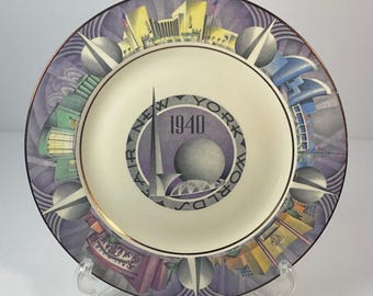 1940 World’s Fair New York Souvenir Plate Charles Murphy Design