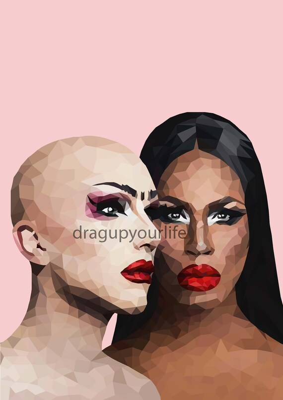 Drag Queen Digital Illustration Sasha Drag queen pillow | Etsy