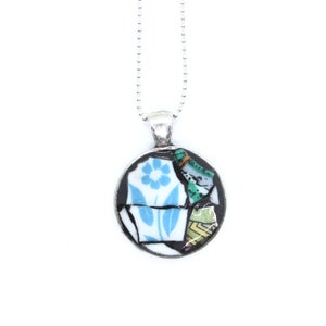 Mosaic Art Nouveau Vintage China Pendant