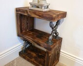 Industrial coffee table side table rustic handmade