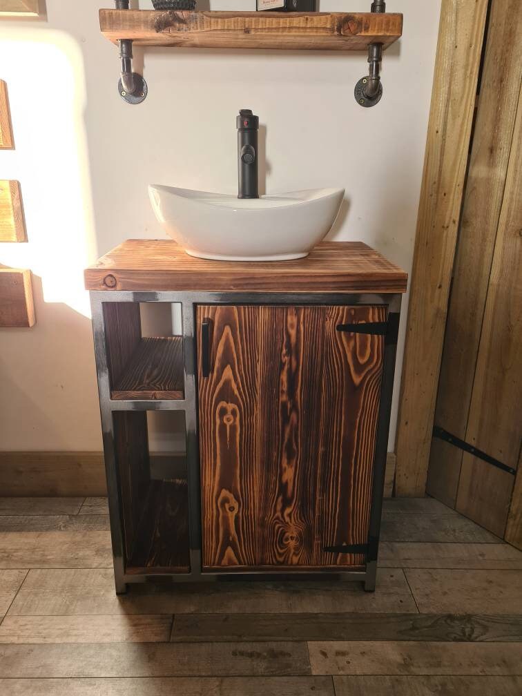 Rustic Industrial Vanity Unit Singapore Rustic Industrial Vanity Unit, 24 Rustic Wood Bathroom Vanity Unit