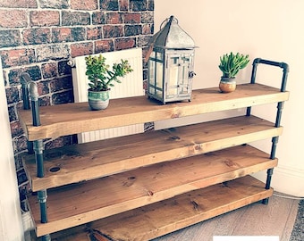 Shoe rack industrial rustic handmade