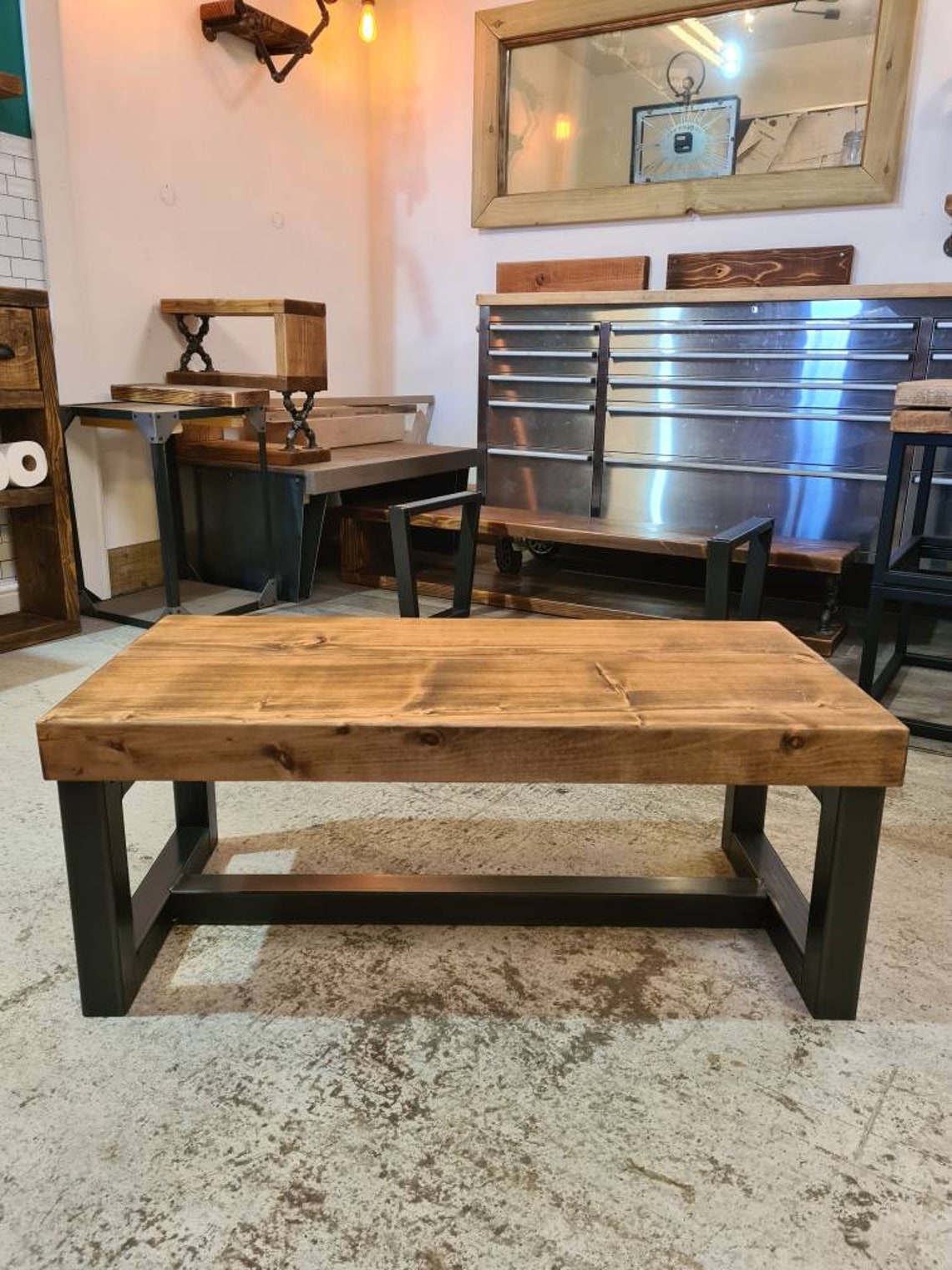 Coffee Table Industrial Chunky Rustic - Etsy UK