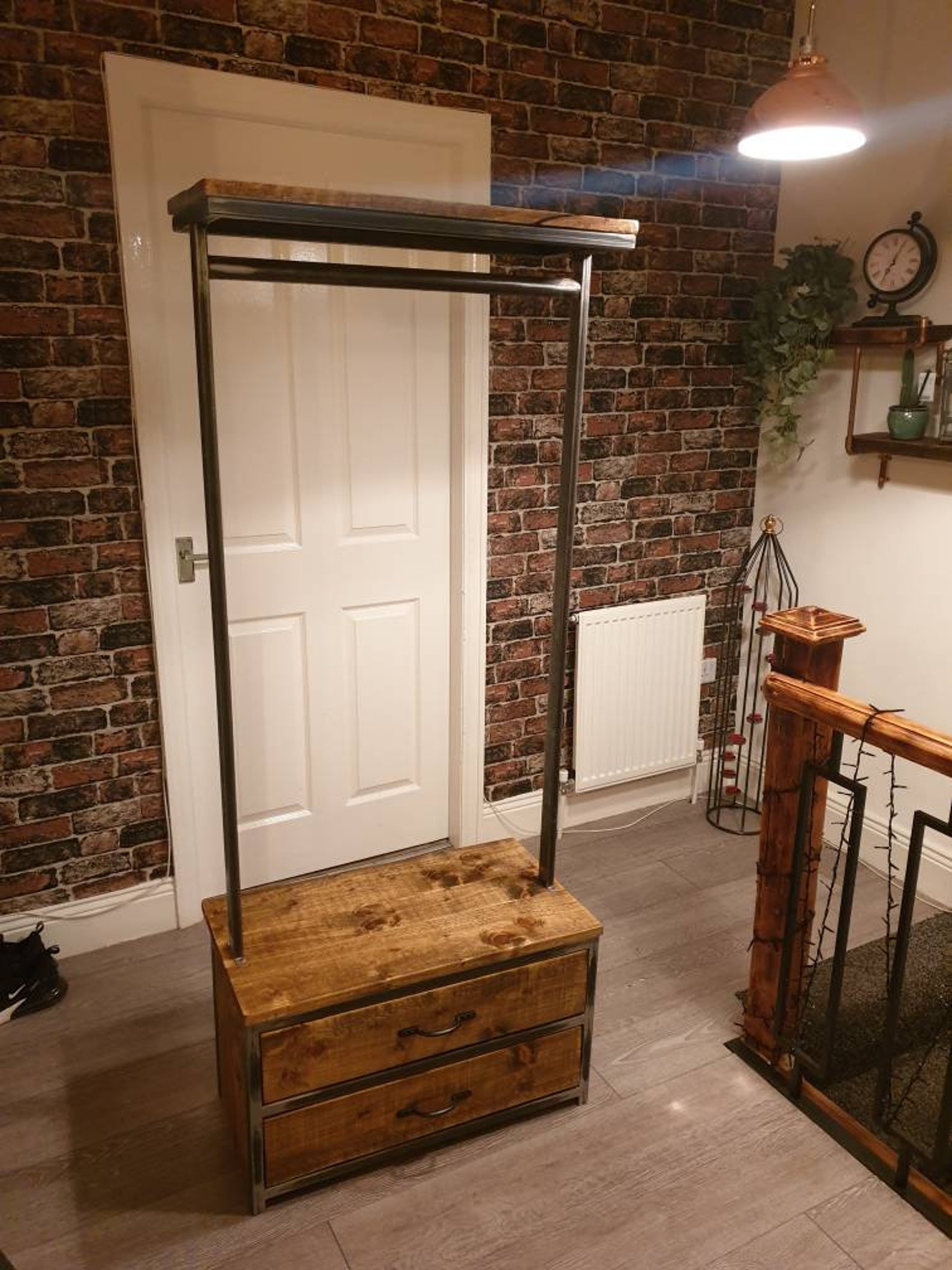 Industrial Clothes Rail With Drawers Rustic Unique Etsy UK