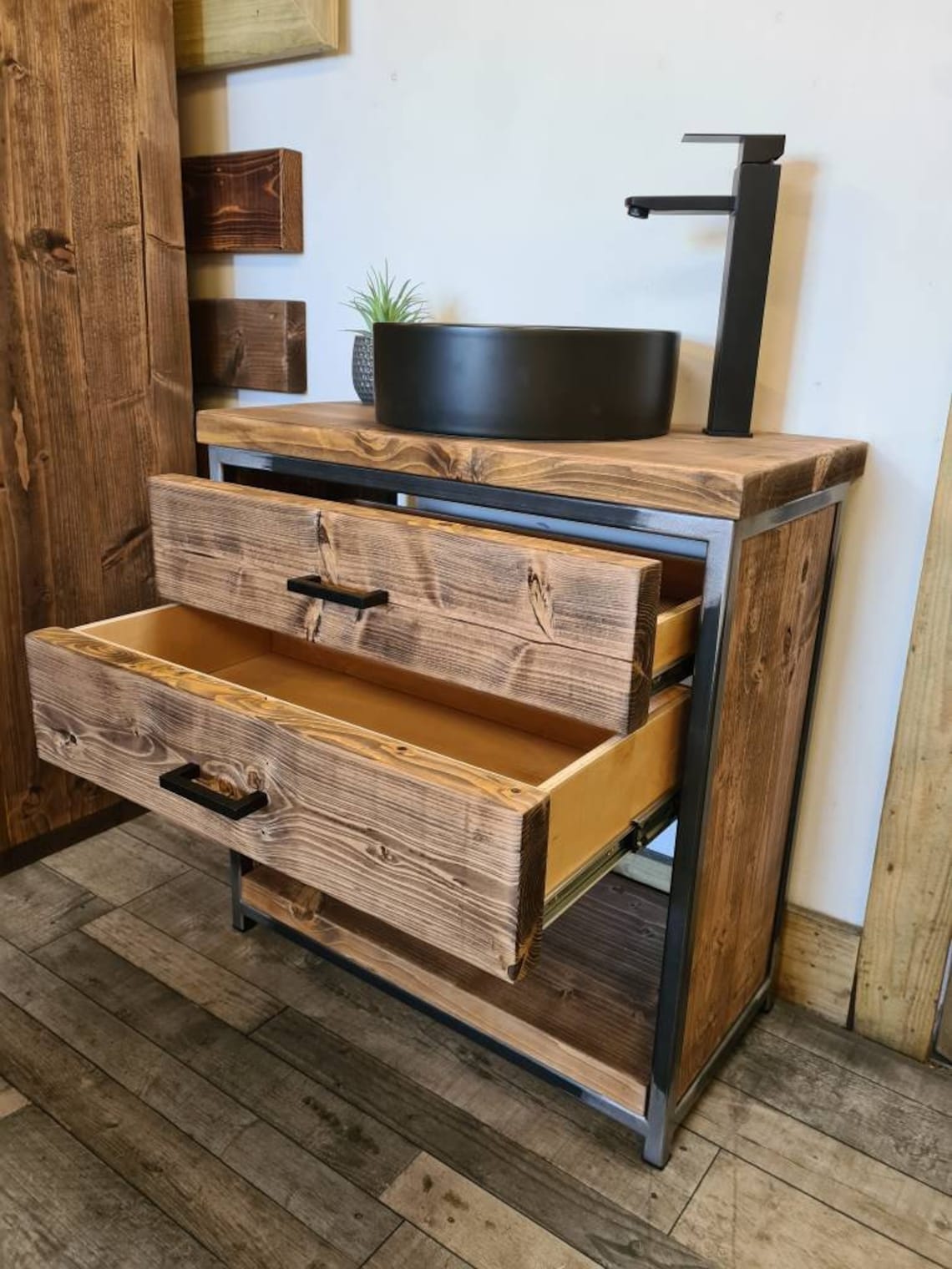 Industrial Vanity Unit Rustic Handmade Without Basin Matt | Etsy