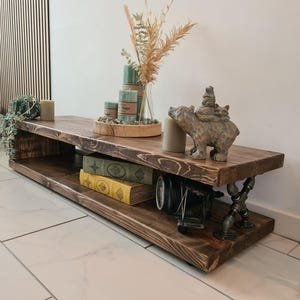 Tv stand rustic handmade storage image 4