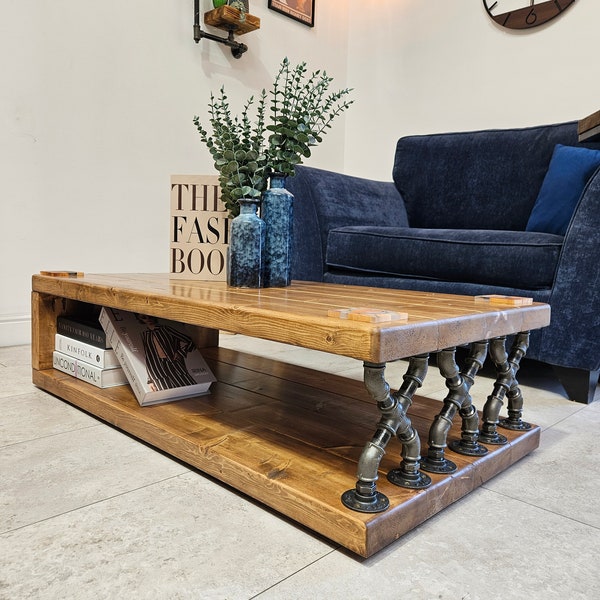 Coffee table handmade industrial rustic