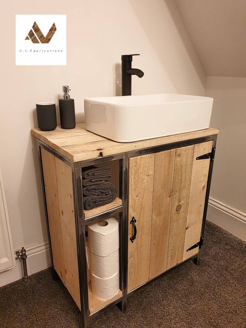 Rustic Industrial Vanity Unit Etsy