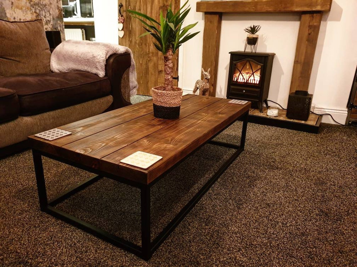 Coffee Table Industrial Rustic Reclaimed Timber - Etsy UK