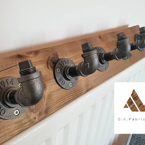 Industrial Steel Coat Rack Rustic Metal Clothes Hooks 5 Etsy