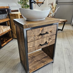 Industrial vanity unit rustic handmade