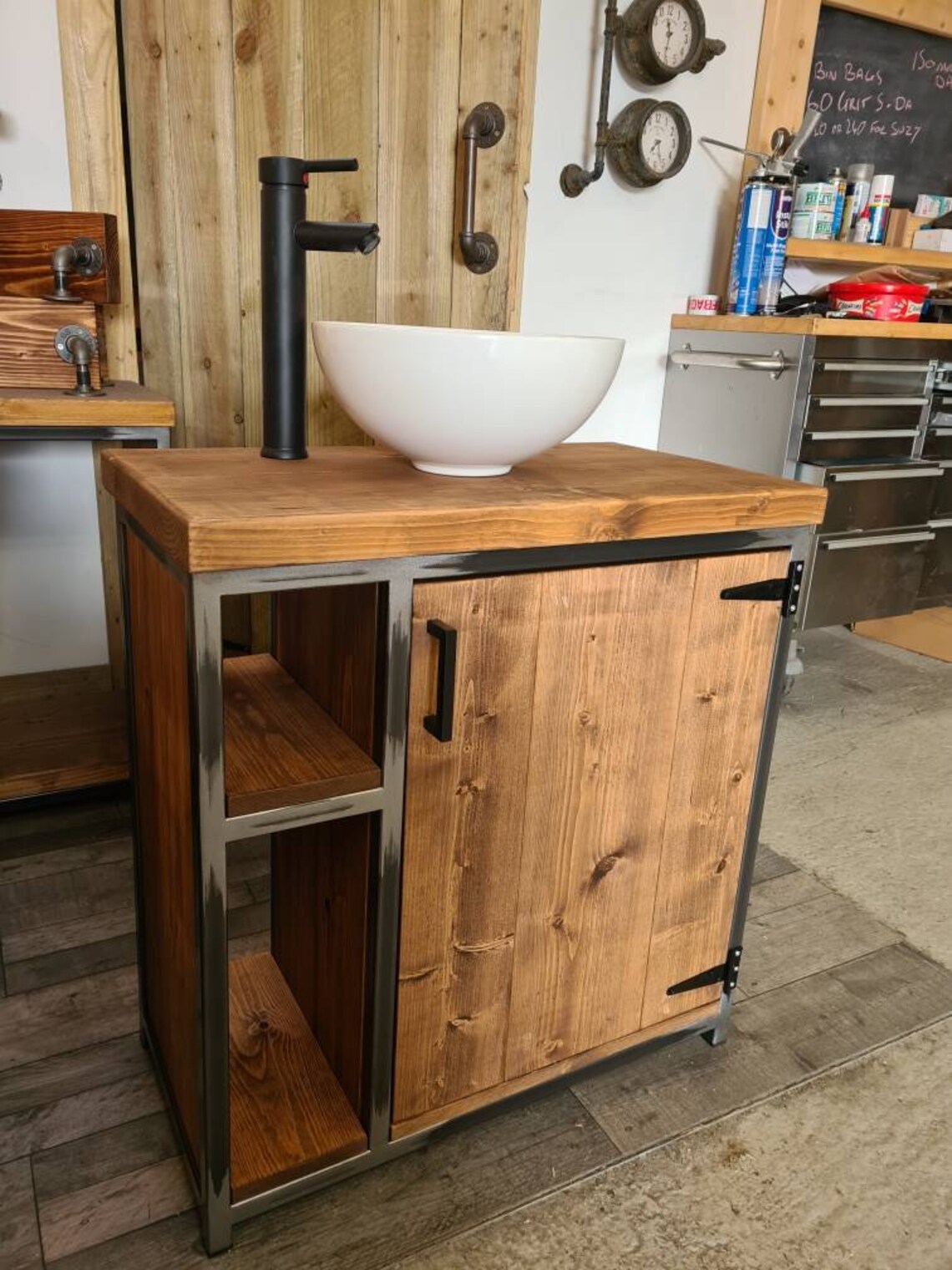 Rustic Industrial Vanity Unit - Etsy