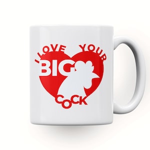 Personalised mug &#39;Big cockerel&#39; funny spoof coffee/tea mug. Giftware, custom mug, birthday gift, anniversary gift, adult mug funny