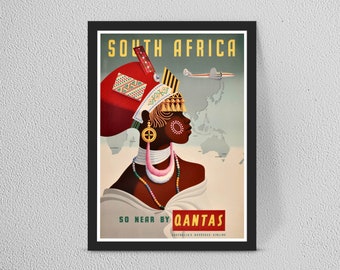 Vintage Europe qantas dog Travel Art painting Print Poster For Glass Frames