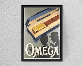 Omega vintage poster print - Vintage home decor wall art - Framed/Unframed - Multiple sizes available d35