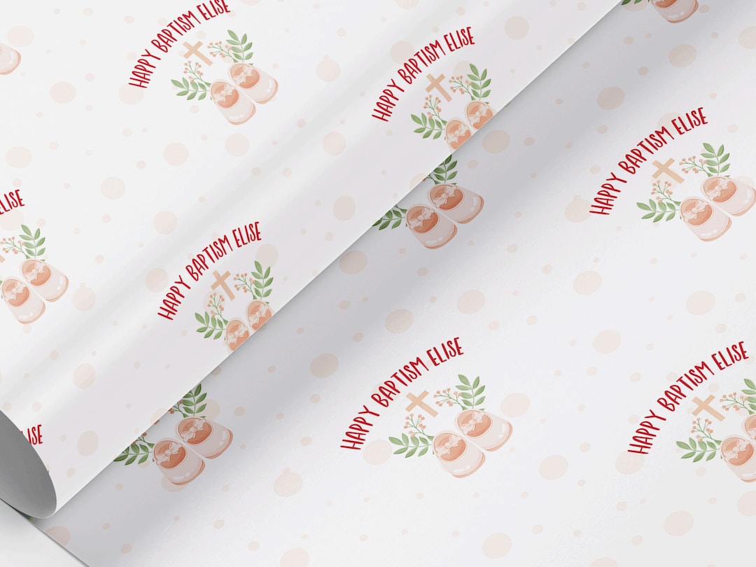 Personalised Baptism Gift Wrap Custom Wrapping Paper Gift Etsy