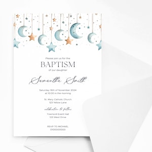 Faire-part de baptême/baptême personnalisé avec enveloppes