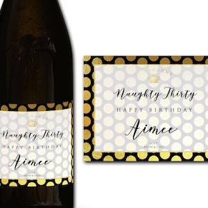 Étiquette personnalisée de bouteille de champagne/prosecco 21e/30e/40e/50e idéal/anniversaire/anniversaire/cadeau de mariage autocollant d'étiquette personnalisée
