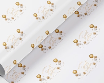 Gepersonaliseerde verjaardagscadeauverpakking, op maat gemaakt inpakpapier, Happy Birthday-cadeau, ecopapier op fotorol, elke naam/elke leeftijd/elke bewoording