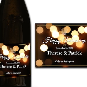 Étiquette personnalisée de bouteille de champagne/prosecco 21e/30e/40e/50e idéal/anniversaire/anniversaire/cadeau de mariage autocollant d'étiquette personnalisée