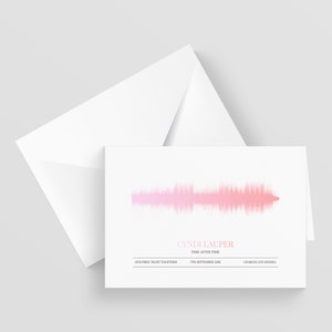 Carte de voeux Soundwave personnalisée A5, chanson spéciale, anniversaire, fiançailles, carte d'anniversaire, carte de voeux musicale, n'importe quel artiste n'importe quelle chanson