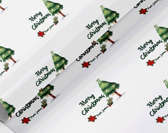 Personalised Merry Christmas wrapping paper, custom gift wrap, wrapping paper, photo roll eco paper Christmas wrapping paper, Xmas gift wrap