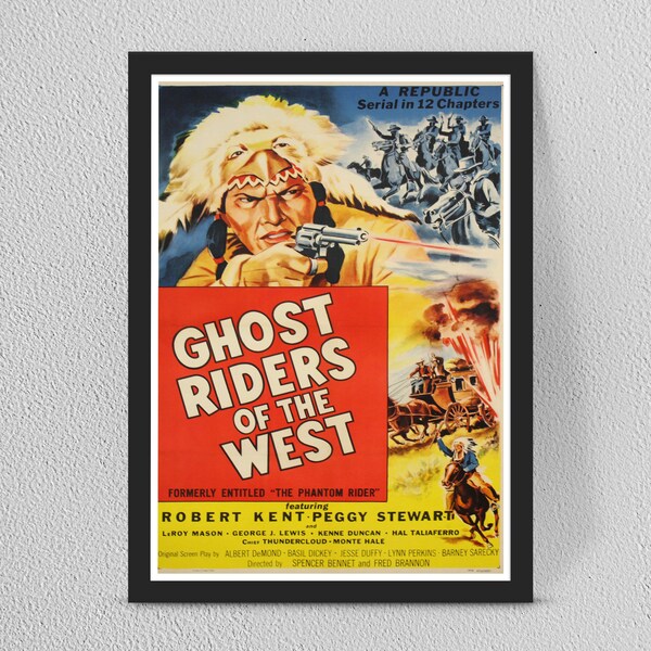 Ghost riders vintage poster- Vintage home decor wall art - Framed/Unframed - Multiple sizes available c68