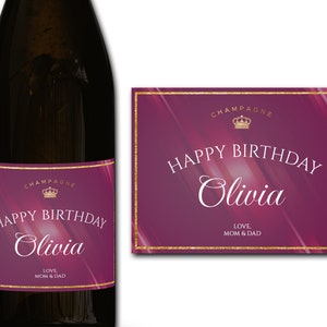 Etiqueta personalizada para botella de champán/prosecco 21/30/40/50 Ideal/aniversario/cumpleaños/regalo de boda etiqueta adhesiva personalizada