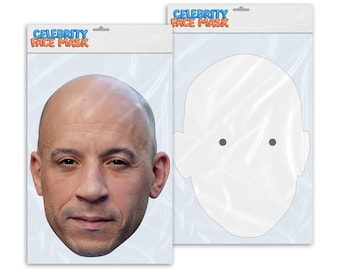 Personalised funny Celebrity face mask Vin Diesel ready to wear,  fun party gifts unique for fans, novelty face masks