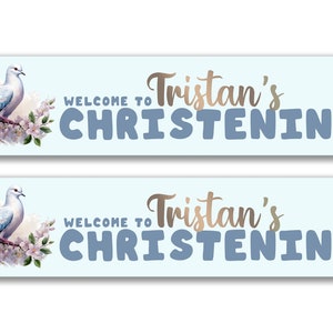 Personalised Baptism/Christening Banners - Any Name, Age and Occasion, Bunting, Event decor, Suprise banner, Party decor event banners