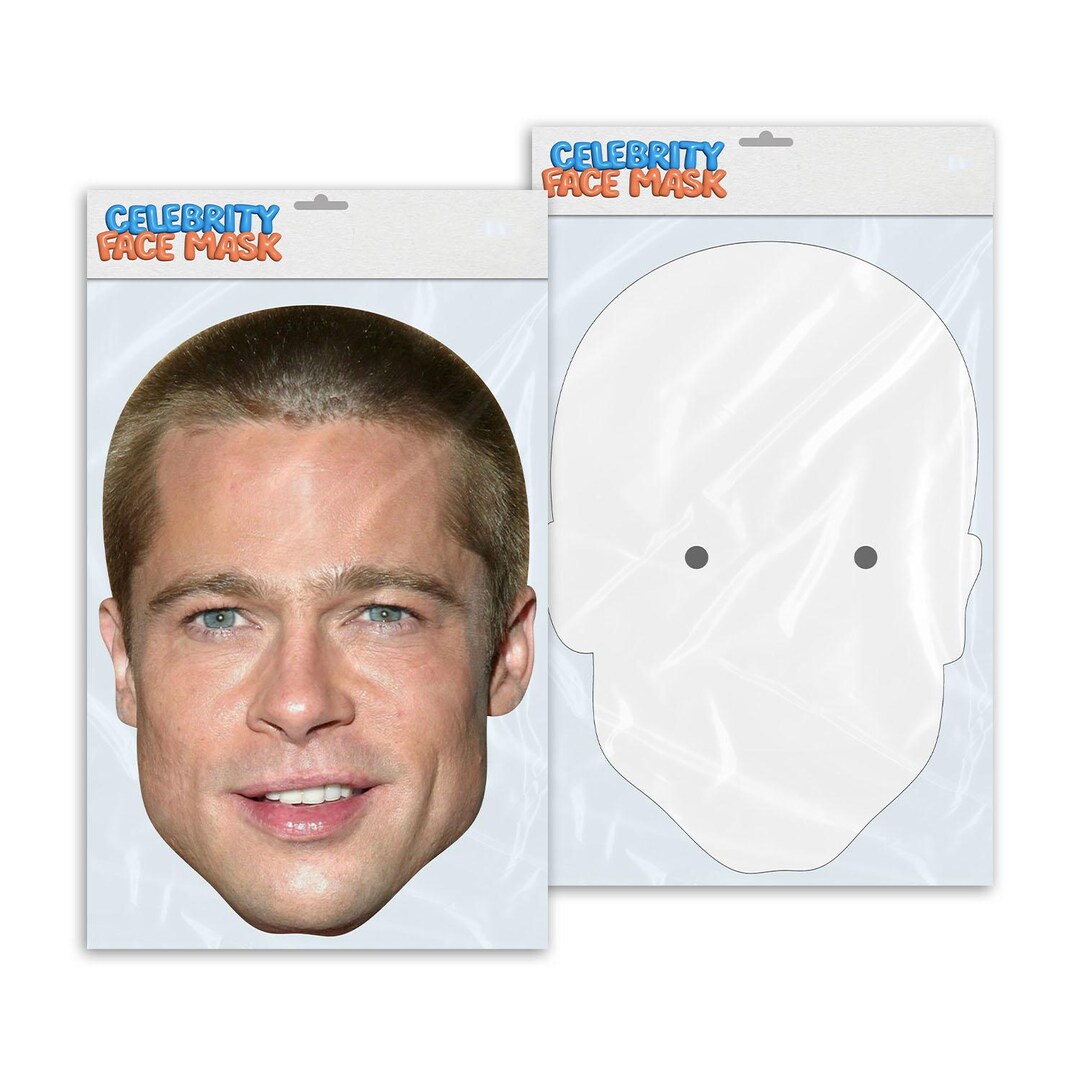 Personalised Funny Celebrity Face Mask Brad Pitt Ready to Wear, Fun ...