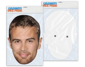 Personalised funny Celebrity face mask Theo James ready to wear,  fun party gifts unique for fans, novelty face masks