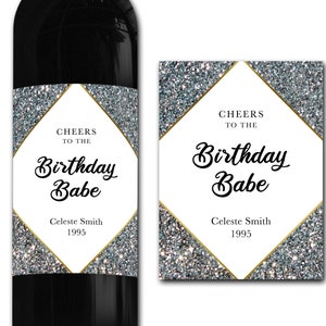 Étiquette de bouteille de vin personnalisée 21e/30e/40e/50e idéal célébration/anniversaire/anniversaire/cadeau de mariage autocollant d'étiquette de bouteille personnalisée