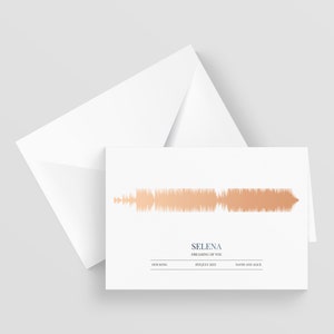 Carte de voeux Soundwave personnalisée A5, chanson spéciale, anniversaire, fiançailles, carte d'anniversaire, carte de voeux musicale, n'importe quel artiste n'importe quelle chanson
