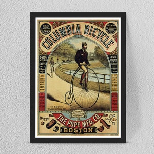Bicycle poster - Vintage home decor wall art - Framed/Unframed - Multiple sizes available c29