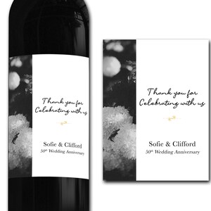 Étiquette de bouteille de vin personnalisée 21e/30e/40e/50e idéal célébration/anniversaire/anniversaire/cadeau de mariage autocollant d'étiquette de bouteille personnalisée