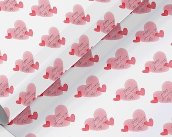 Gepersonaliseerde Happy Anniversary-cadeauverpakking, op maat gemaakt inpakpapier, jubileumcadeau, fotorol-ecopapier, koppelcadeau, verlovingscadeau