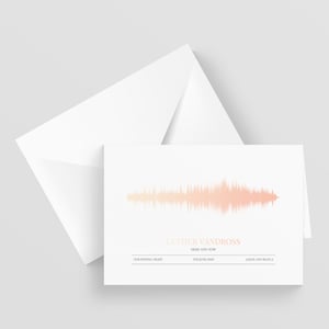 Carte de voeux Soundwave personnalisée A5, chanson spéciale, anniversaire, fiançailles, carte d'anniversaire, carte de voeux musicale, n'importe quel artiste n'importe quelle chanson