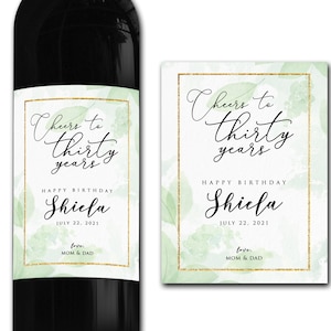 Étiquette de bouteille de vin personnalisée 21e/30e/40e/50e idéal célébration/anniversaire/anniversaire/cadeau de mariage autocollant d'étiquette de bouteille personnalisée
