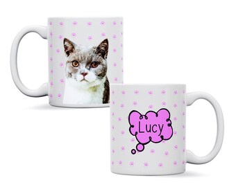 Personalised mug PET CAT/DOG Animal coffee/tea mug. Giftware custom mug, birthday gift, anniversary gift, adult mug, birthday mug, pet lover
