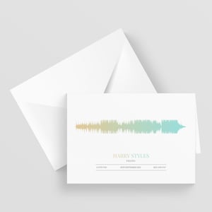Carte de voeux Soundwave personnalisée A5, chanson spéciale, anniversaire, fiançailles, carte d'anniversaire, carte de voeux musicale, n'importe quel artiste n'importe quelle chanson